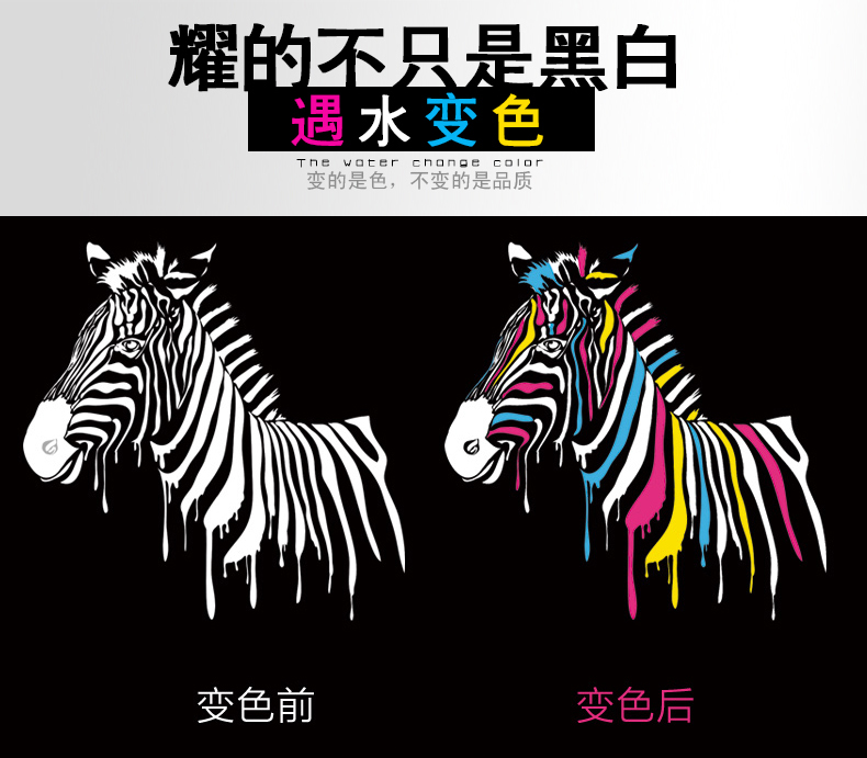 蒲公英小黑伞遇水变色斑马太阳伞男女超轻折叠加强防晒防紫外线黑胶遮阳伞便携式三折礼品伞 黑色斑马