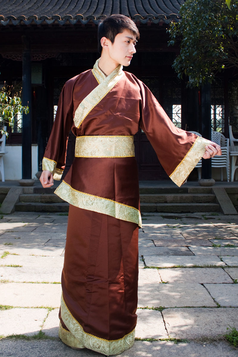 Men's costumes performed annual service Minister Han dynasty clothing men's clothing men and Han-errant clothing brown are code pictures, price, brand platters! Elections are good character, the national distribution, so why buy now enjoy more preferential! Health