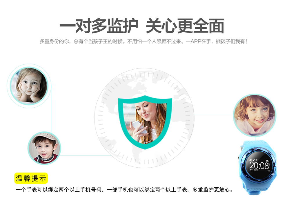 智慧生活（smartlife）G8802 移动/联通2G儿童定位通话手表手机 浅蓝色