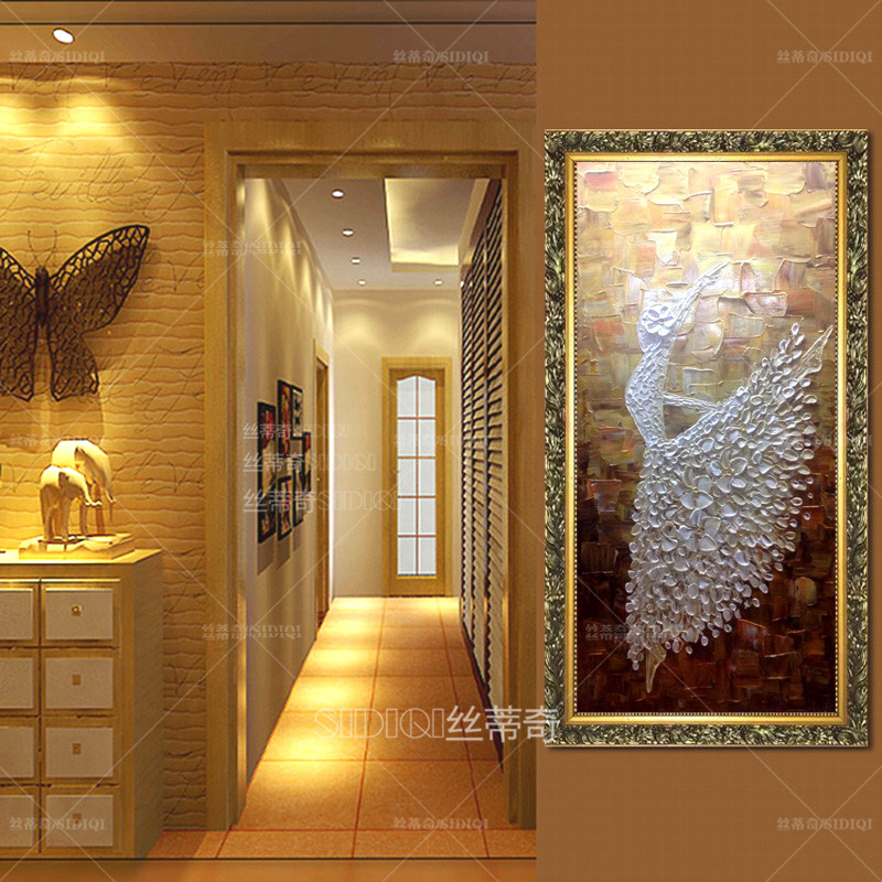 
                                        丝蒂奇SIDIQI玄关手绘欧式油画抽象挂画现代家居走廊壁炉时尚装饰有框画竖版酒店壁画芭蕾舞 欧式香槟外框 宽70*高130                