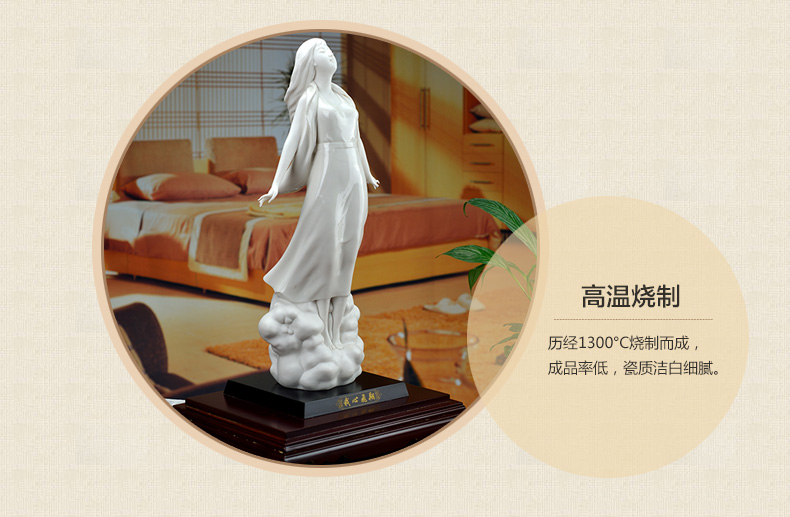 
                                        东方泥土 德化白瓷雕塑工艺品 家居客厅创意摆件/我心飞翔 D44-28                