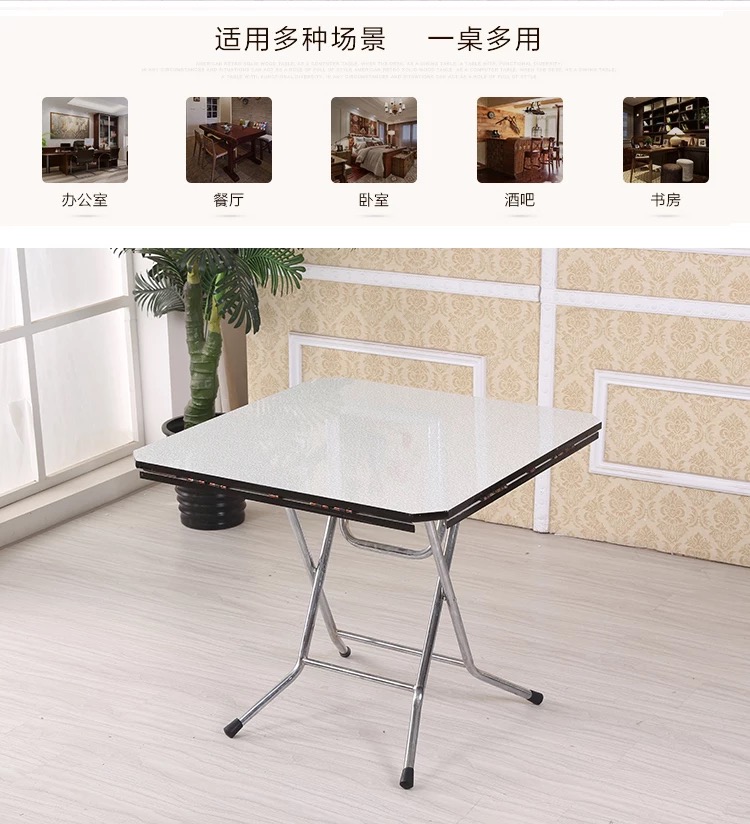 非洲鹰折叠圆形桌子折叠桌家用圆桌折叠餐桌小户型伸缩饭桌 棕色1.06米加固不锈钢架