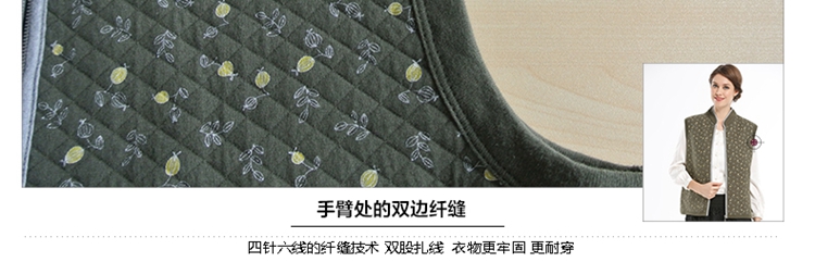 森鹅中老年保暖马甲女装妈妈装秋冬加厚夹棉马夹背心拉链坎肩印花优雅舒适大方本命年多色 时光紫 175/96A