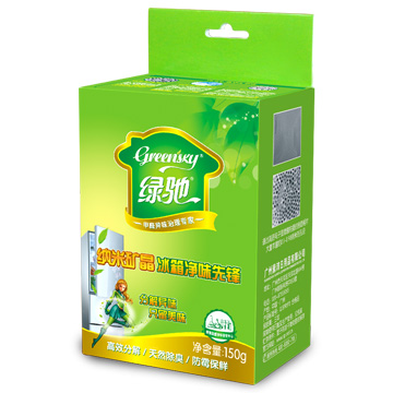 
                                        
                                                            绿驰 纳米矿晶冰箱除味剂 强力除臭剂保鲜去除异味盒 竹炭活性炭碳包去味剂清洗清洁剂 1盒                