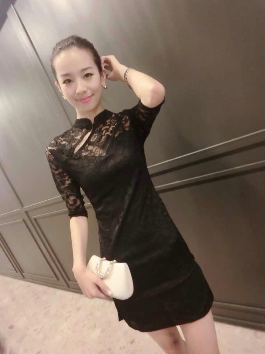 po lin Guo 2015 summer the European site fall with new lace beauty graphics thin cheongsam dress black pictures, price, brand platters! Elections are good character, the national distribution, so why buy now enjoy more preferential! Health