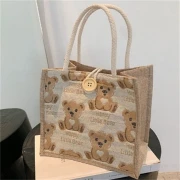 Huishishang Sunscreen Accessories Sunscreen Bear Linen 1 Linen 1 Hand 1 Carry 1 Bag 1 Sunscreen Accessories Day 1 Series 1 Small 1 Bag 1 Bag White