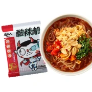 Cannibal Hot and Sour Rice Noodles Convenience Fast Food Whole Box of Chongqing Flavor Authentic Sweet Potato Vermicelli Vermicelli Casual Snack Snacks Supper Crispy Hot and Sour Rice Noodles 120g*3+Bags of Hot and Sour Rice Noodles*3