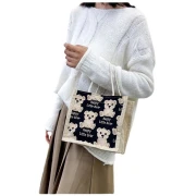 Huishishang Sunscreen Accessories Sunscreen Bear Linen 1 Linen 1 Hand 1 Carry 1 Bag 1 Sunscreen Accessories Day 1 Series 1 Small 1 Bag 1 Bag White