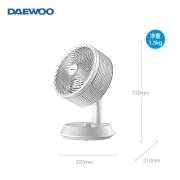 Daewoo DAEWOO Electric Fan Air Circulation Fan Bedroom Household Multifunctional Turbo Fan Office Desktop Maternal and Child Desk Fan Circulation Fan Machinery-C20 White