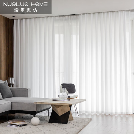 Noro Nordic minimalist window screens and curtains, white velvet, translucent and impermeable balcony screens Noro Nordic minimalist window screens and curtains, white velvet, translucent and impermeable balcony screens