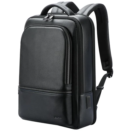 Bopai Bopai shoulder bag head layer cowhide business backpack men's 15-inch computer bag simple fashion Korean style men's gift black 61-70111 Bopai Bopai shoulder bag head layer cowhide business backpack men's 15-inch computer bag simple fashion Korean style men's gift black 61-70111