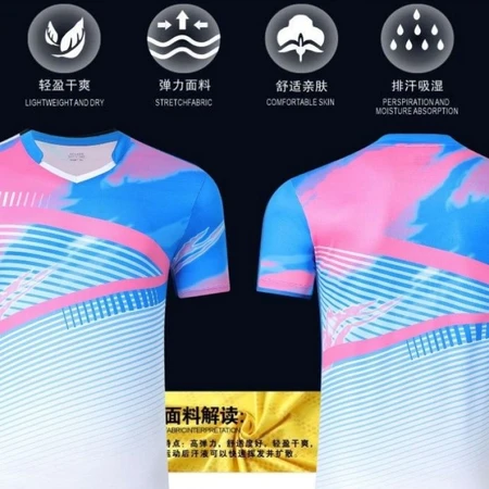 2022 new table tennis badminton clothes couple tops breathable mesh quick-drying tennis game training clothes custom team name 1850 blue women's top XS 2022 new table tennis badminton clothes couple tops breathable mesh quick-drying tennis game training clothes custom team name 1850 blue women's top XS