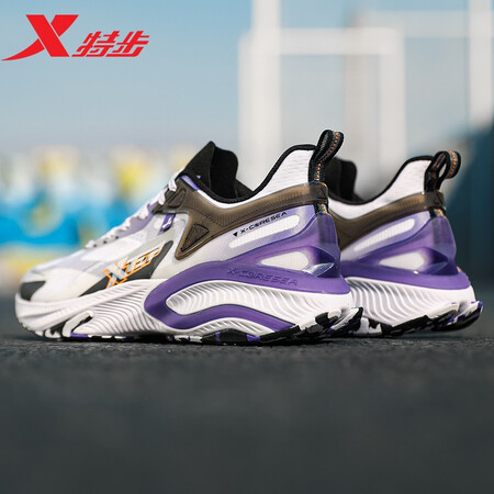 Xtep men's shoes sports shoes men's shock-absorbing spin 7 generation mesh shoes spring and winter new running shoes running shoes casual shoes men's sports shoes bag 0571 white purple 43 Xtep men's shoes sports shoes men's shock-absorbing spin 7 generation mesh shoes spring and winter new running shoes running shoes casual shoes men's sports shoes bag 0571 white purple 43