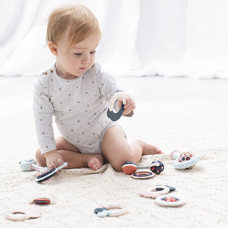 Leqin Lechin baby toys newborn fun rattle molar teether comfort toy baby rattle 6-piece bucket Leqin Lechin baby toys newborn fun rattle molar teether comfort toy baby rattle 6-piece bucket