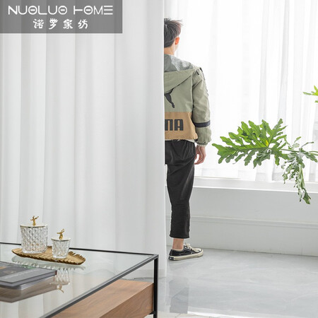 Noro Nordic minimalist window screens and curtains, white velvet, translucent and impermeable balcony screens Noro Nordic minimalist window screens and curtains, white velvet, translucent and impermeable balcony screens