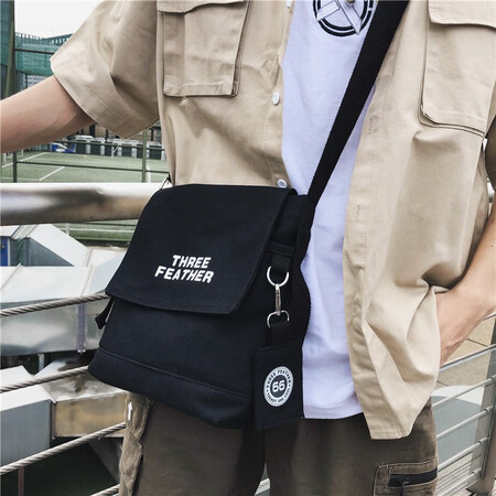 France and Germany Lu Messenger bag man bag 2020 new men's shoulder bag Japanese Harajuku style men's canvas satchel bag male students Tide brand casual bag small sports bag 1228 black trumpet France and Germany Lu Messenger bag man bag 2020 new men's shoulder bag Japanese Harajuku style men's canvas satchel bag male students Tide brand casual bag small sports bag 1228 black trumpet
