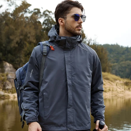 Simboo Simboo Jacket men's and women's trendy brand three-in-one two-piece cotton warm jacket jacket autumn and winter cold-proof windbreaker ski mountaineering cotton-padded jacket work clothes 1855 iron gray blue-male XL Simboo Simboo Jacket men's and women's trendy brand three-in-one two-piece cotton warm jacket jacket autumn and winter cold-proof windbreaker ski mountaineering cotton-padded jacket work clothes 1855 iron gray blue-male XL