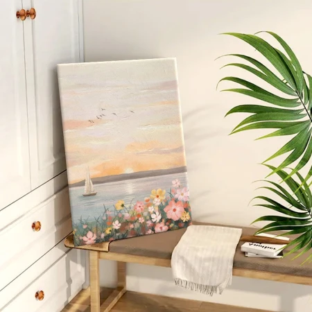 Bases digital oil painting diy landscape flowers hand-painted oil painting coloring living room decorative painting children's hand-painted animation hanging painting flowers and sea environment 50*40cm stretched solid wood inner frame set Bases digital oil painting diy landscape flowers hand-painted oil painting coloring living room decorative painting children's hand-painted animation hanging painting flowers and sea environment 50*40cm stretched solid wood inner frame set