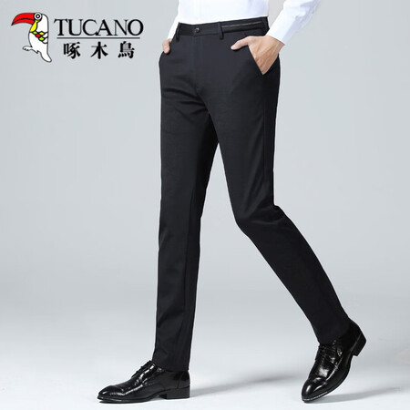 Woodpecker TUCANO casual pants men's business casual fashion suit pants stretch slim fit all-match pants men's black 32 Woodpecker TUCANO casual pants men's business casual fashion suit pants stretch slim fit all-match pants men's black 32