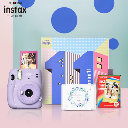 Fuji instax instant instant camera mini11 exquisite gift box lilac purple containing 10 sheets of photo paper Fuji instax instant instant camera mini11 exquisite gift box lilac purple containing 10 sheets of photo paper