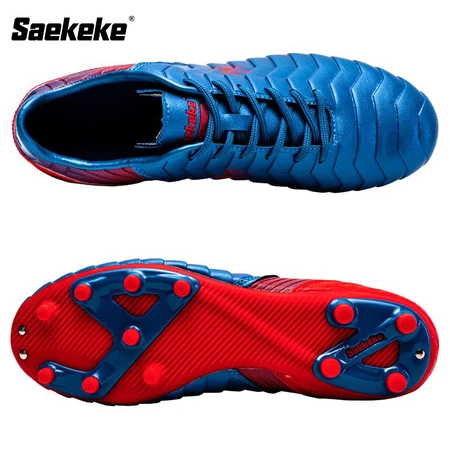Saekeke Saekeke soccer shoes men's TF broken nails adult AG spikes training game sneakers children and teenagers middle school students campus club natural lawn spikes FG/AG blue red 33 one size too big Saekeke Saekeke soccer shoes men's TF broken nails adult AG spikes training game sneakers children and teenagers middle school students campus club natural lawn spikes FG/AG blue red 33 one size too big