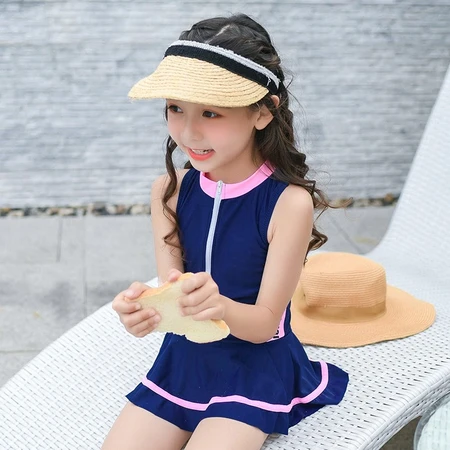 Lantao children's large size swimsuit cute little public swimming hot spring size children's one-piece swimsuit blue M Lantao children's large size swimsuit cute little public swimming hot spring size children's one-piece swimsuit blue M