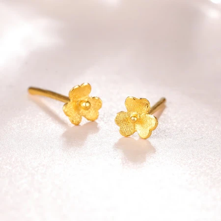 Saturday blessing jewelry gold earrings women's Seiko gold earrings small gold flower pricing AC090379 about 0.6g Saturday blessing jewelry gold earrings women's Seiko gold earrings small gold flower pricing AC090379 about 0.6g