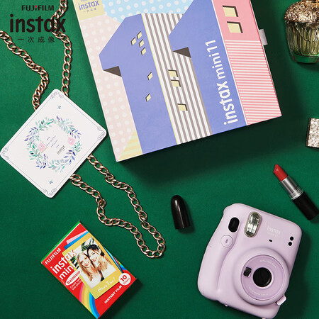 Fuji instax instant instant camera mini11 exquisite gift box lilac purple containing 10 sheets of photo paper Fuji instax instant instant camera mini11 exquisite gift box lilac purple containing 10 sheets of photo paper