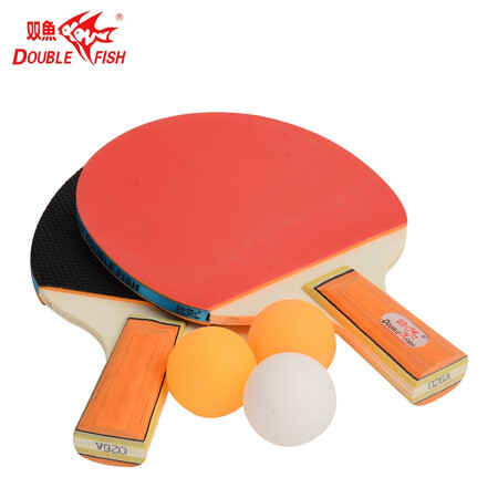 Pisces DOUBLE FISH table tennis racket straight shot 026A beginner double racket set 2 packs with 3 balls Pisces DOUBLE FISH table tennis racket straight shot 026A beginner double racket set 2 packs with 3 balls