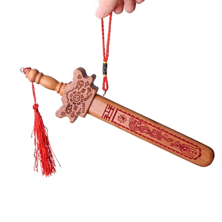 TaTanice 22cm peach wood sword creative home decoration wood carving decoration crafts decoration pendant cinnabar seven stars gossip sword Ttm1001 TaTanice 22cm peach wood sword creative home decoration wood carving decoration crafts decoration pendant cinnabar seven stars gossip sword Ttm1001
