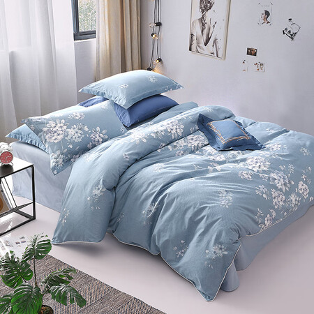Mercury Home Textiles Four-piece cotton bed linen quilt cover pillowcase bedding double quilt cover quilt sheet 1.8m bed flower Xiya Mercury Home Textiles Four-piece cotton bed linen quilt cover pillowcase bedding double quilt cover quilt sheet 1.8m bed flower Xiya