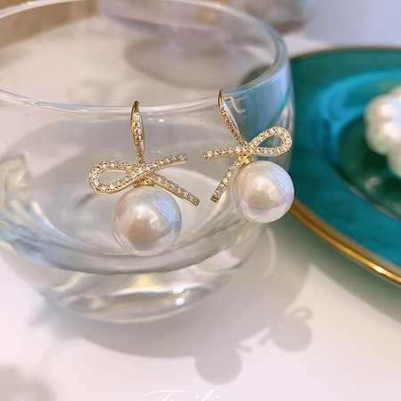 Edale earrings Korean temperament net red high-quality bow imitation pearl earrings girl earrings 2021 new trendy bow rhinestone earrings A1X702-A163 Edale earrings Korean temperament net red high-quality bow imitation pearl earrings girl earrings 2021 new trendy bow rhinestone earrings A1X702-A163