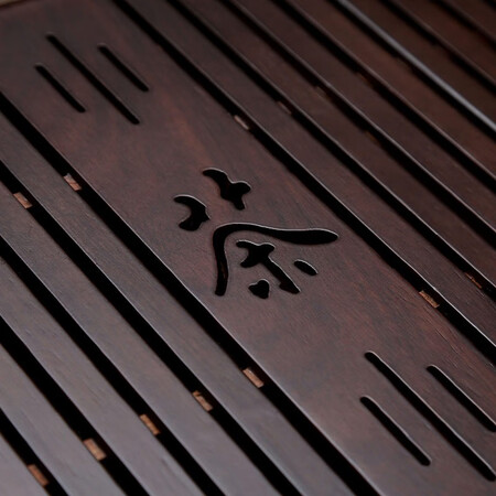 Gold inlaid jade tea tray tea tray household solid wood drawer type water storage and drainage tea table kung fu tea set 49*34*5.5cm big tea edge elegant black tea tray Gold inlaid jade tea tray tea tray household solid wood drawer type water storage and drainage tea table kung fu tea set 49*34*5.5cm big tea edge elegant black tea tray