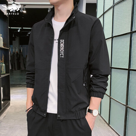Cardilo crocodile CARTELO jacket men's jacket autumn Korean casual men's jacket youth fashion stand-up collar baseball uniform windbreaker tooling outerwear men's PC033 jacket dark blue 2XL Cardilo crocodile CARTELO jacket men's jacket autumn Korean casual men's jacket youth fashion stand-up collar baseball uniform windbreaker tooling outerwear men's PC033 jacket dark blue 2XL