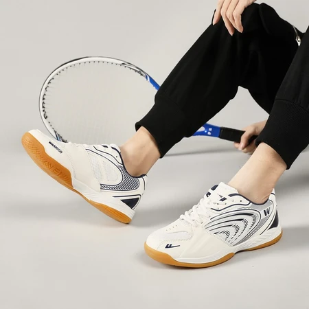 Pull back table tennis shoes 2022 spring sports shoes for men and women couple models low top breathable mesh table tennis shoes badminton shoes 163HC white dark blue 40/standard size Pull back table tennis shoes 2022 spring sports shoes for men and women couple models low top breathable mesh table tennis shoes badminton shoes 163HC white dark blue 40/standard size