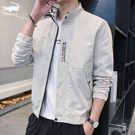 Cardilo crocodile CARTELO jacket men's jacket autumn Korean casual men's jacket youth fashion stand-up collar baseball uniform windbreaker tooling outerwear men's PC033 jacket dark blue 2XL Cardilo crocodile CARTELO jacket men's jacket autumn Korean casual men's jacket youth fashion stand-up collar baseball uniform windbreaker tooling outerwear men's PC033 jacket dark blue 2XL