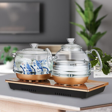 Jin Stove KAMJOVE Yongquan-style bottom automatic watering electric kettle Glass kettle can be inserted into the tea tray Electric tea kettle to boil water tea set H9 Champagne gold Jin Stove KAMJOVE Yongquan-style bottom automatic watering electric kettle Glass kettle can be inserted into the tea tray Electric tea kettle to boil water tea set H9 Champagne gold