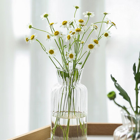Sweet spot small vase glass transparent hydroponic plant fake artificial flower mini vase floral ins style Japanese decorative ornaments 2 packs Sweet spot small vase glass transparent hydroponic plant fake artificial flower mini vase floral ins style Japanese decorative ornaments 2 packs