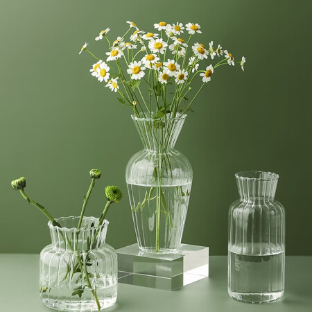Sweet spot small vase glass transparent hydroponic plant fake artificial flower mini vase floral ins style Japanese decorative ornaments 2 packs Sweet spot small vase glass transparent hydroponic plant fake artificial flower mini vase floral ins style Japanese decorative ornaments 2 packs