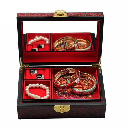Nine-color jiucai jewelry box Pingyao push-light lacquerware Hand-made collection of gifts for Women’s Day on March 8th Push-light lacquer jewelry box Shanxi special product Yongmei with black background Nine-color jiucai jewelry box Pingyao push-light lacquerware Hand-made collection of gifts for Women’s Day on March 8th Push-light lacquer jewelry box Shanxi special product Yongmei with black background