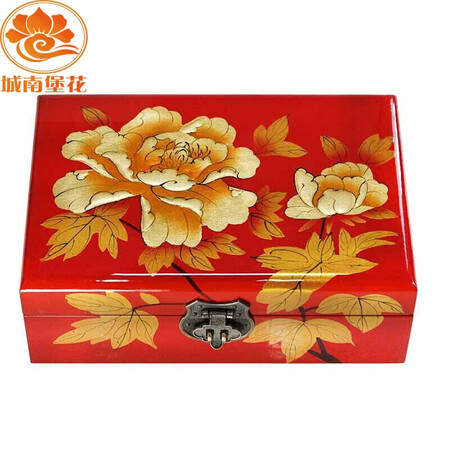 Nine-color jiucai jewelry box Pingyao push light lacquerware Hand-made collections for women’s day gifts Push light lacquer jewelry box Shanxi specialty red gold peony Nine-color jiucai jewelry box Pingyao push light lacquerware Hand-made collections for women’s day gifts Push light lacquer jewelry box Shanxi specialty red gold peony
