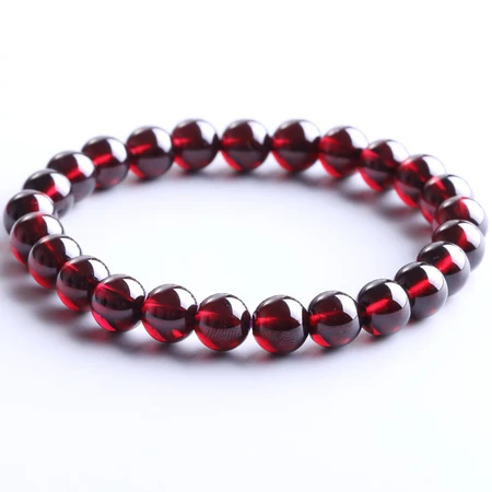 Shiyue jewelry 7-8mm garnet bracelet wine red garnet single ring bracelet crystal agate female wine red Shiyue jewelry 7-8mm garnet bracelet wine red garnet single ring bracelet crystal agate female wine red