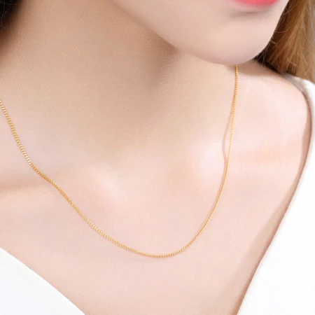 Chao Hongji carefully cares for the side chain gold necklace ladies pure gold necklace gold plain chain gold chain price calculation cost 180 yuan W necklace about 3.25g about 42cm Chao Hongji carefully cares for the side chain gold necklace ladies pure gold necklace gold plain chain gold chain price calculation cost 180 yuan W necklace about 3.25g about 42cm