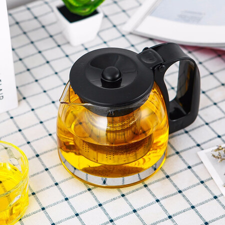 Lilac 700ml lead-free heat-resistant glass teapot Kung Fu tea set 304 stainless steel filter liner teapot Lilac 700ml lead-free heat-resistant glass teapot Kung Fu tea set 304 stainless steel filter liner teapot