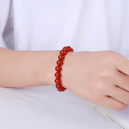 Shiyue Jewelry Red Agate Bracelet Bracelet Couple Style Crystal Agate Female 10mm Shiyue Jewelry Red Agate Bracelet Bracelet Couple Style Crystal Agate Female 10mm