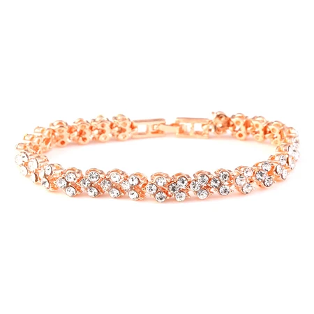 Xi makeup exquisite light luxury Roman crystal bracelet simple diamond full diamond bracelet fashion ladies temperament bracelet jewelry LX 1 piece silver Xi makeup exquisite light luxury Roman crystal bracelet simple diamond full diamond bracelet fashion ladies temperament bracelet jewelry LX 1 piece silver
