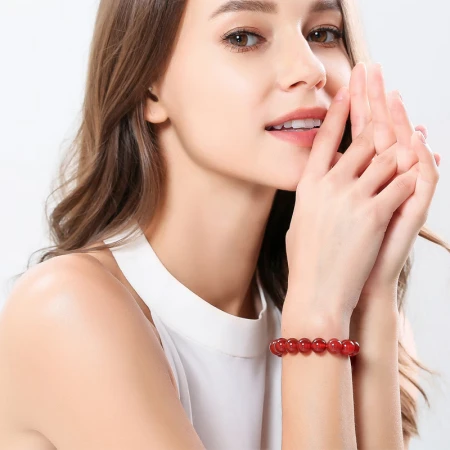 Shiyue Jewelry Red Agate Bracelet Bracelet Couple Style Crystal Agate Female 10mm Shiyue Jewelry Red Agate Bracelet Bracelet Couple Style Crystal Agate Female 10mm