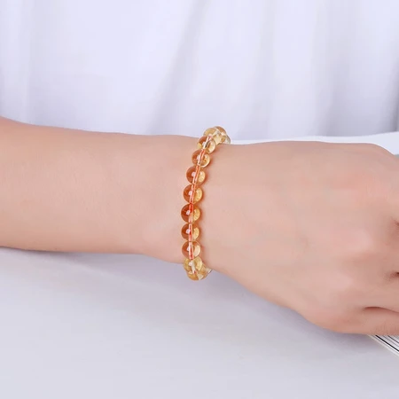 Shiyue Jewelry 8-9mm Citrine Bracelet Bracelet Crystal Agate Men and Women Models Yellow 8-9mm Shiyue Jewelry 8-9mm Citrine Bracelet Bracelet Crystal Agate Men and Women Models Yellow 8-9mm