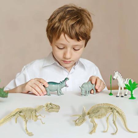 Di Yu Di Yu Children's Toys Archeology Toys Dinosaur Fossil Excavation Toys Exploration Model Skeleton Boys Girls Handmade Creative DIY Triceratops BFQ-DT801HH Di Yu Di Yu Children's Toys Archeology Toys Dinosaur Fossil Excavation Toys Exploration Model Skeleton Boys Girls Handmade Creative DIY Triceratops BFQ-DT801HH