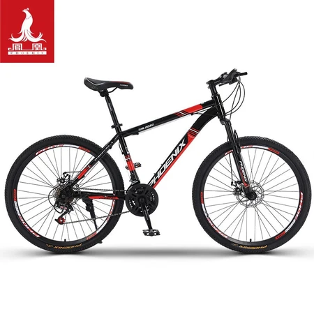 Phoenix Bike male and female road bike student teenager adult sports off-road racing single touring car spoke wheel mountain bike 26 inches 24-speed heyday black red Phoenix Bike male and female road bike student teenager adult sports off-road racing single touring car spoke wheel mountain bike 26 inches 24-speed heyday black red
